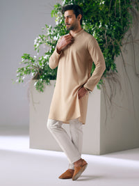 Beige Cotton Cut & Sew Kurta - AL-K-1326