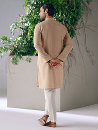 Beige Cotton Cut & Sew Kurta - AL-K-1326