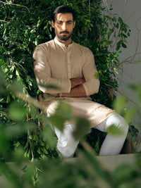 Beige Cotton Cut & Sew Kurta - AL-K-1326
