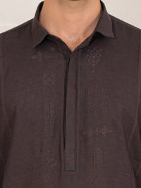 Dark Purple Cotton Cut & Sew Kurta - AL-K-1331