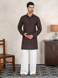 Dark Purple Cotton Cut & Sew Kurta - AL-K-1331