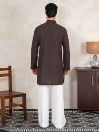 Dark Purple Cotton Cut & Sew Kurta - AL-K-1331