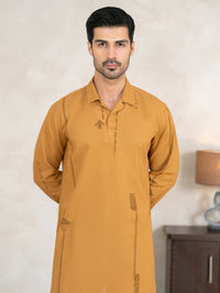 Mustard Cotton Cut & Sew Kurta - AL-K-1332A