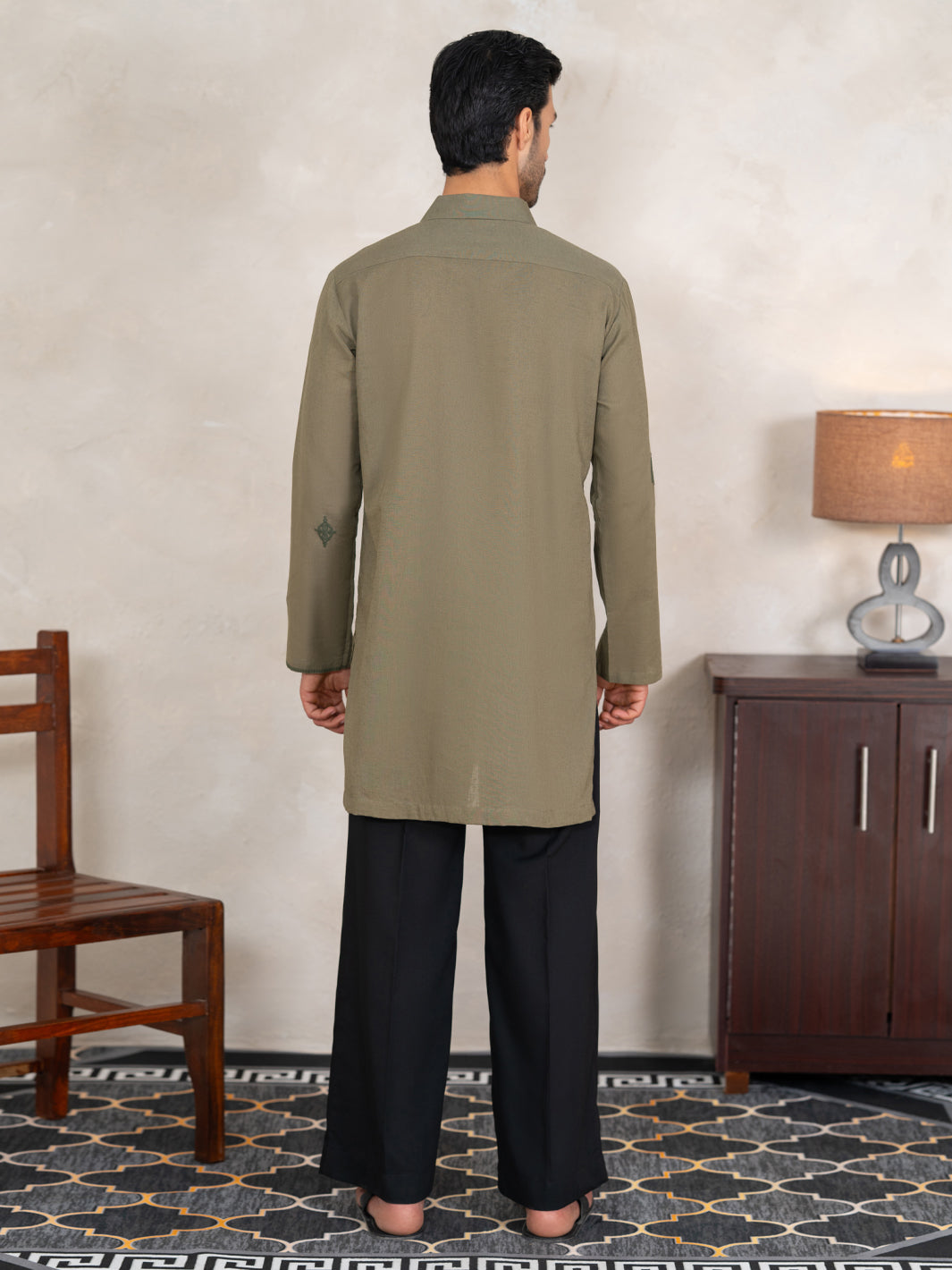 Sage Green Cotton Cut & Sew Kurta - AL-K-1333A
