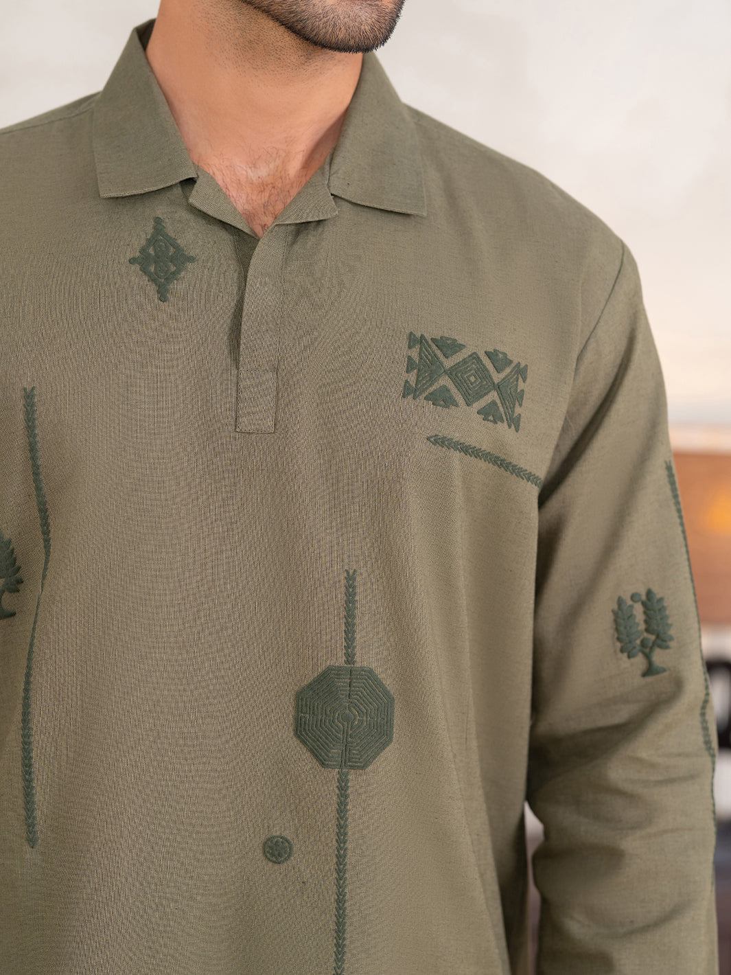 Sage Green Cotton Cut & Sew Kurta - AL-K-1333A