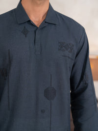 Grey Cotton Cut & Sew Kurta - AL-K-1333B