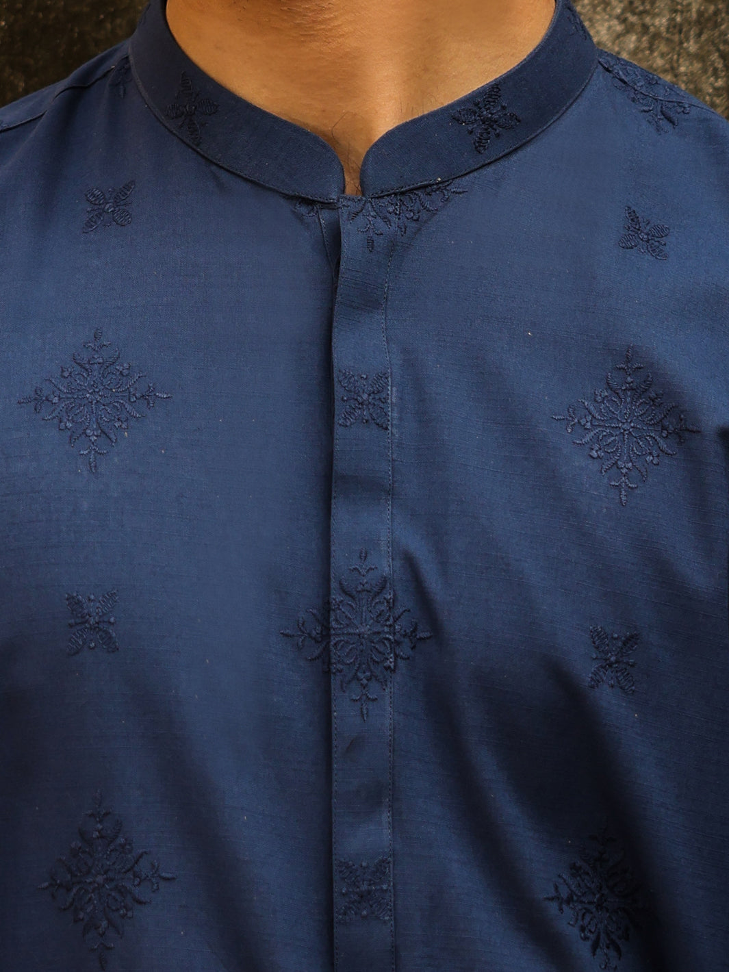 Blue Cotton Formal Kurta - AL-K-1334A