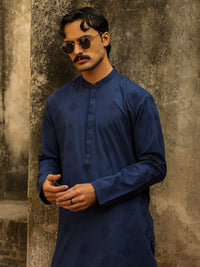Blue Cotton Formal Kurta - AL-K-1334A