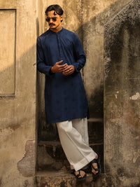 Blue Cotton Formal Kurta - AL-K-1334A