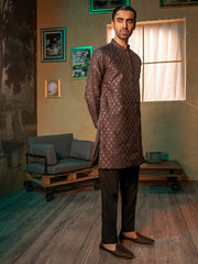 Purple Blended Formal Kurta - AL-K-SP-049 - Almirah Online