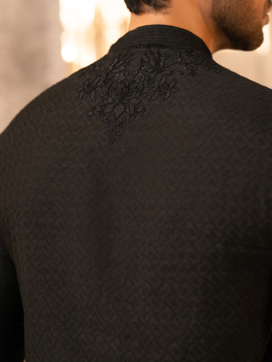 Black Formal Embroidered Kurta - AL-K-SP-067