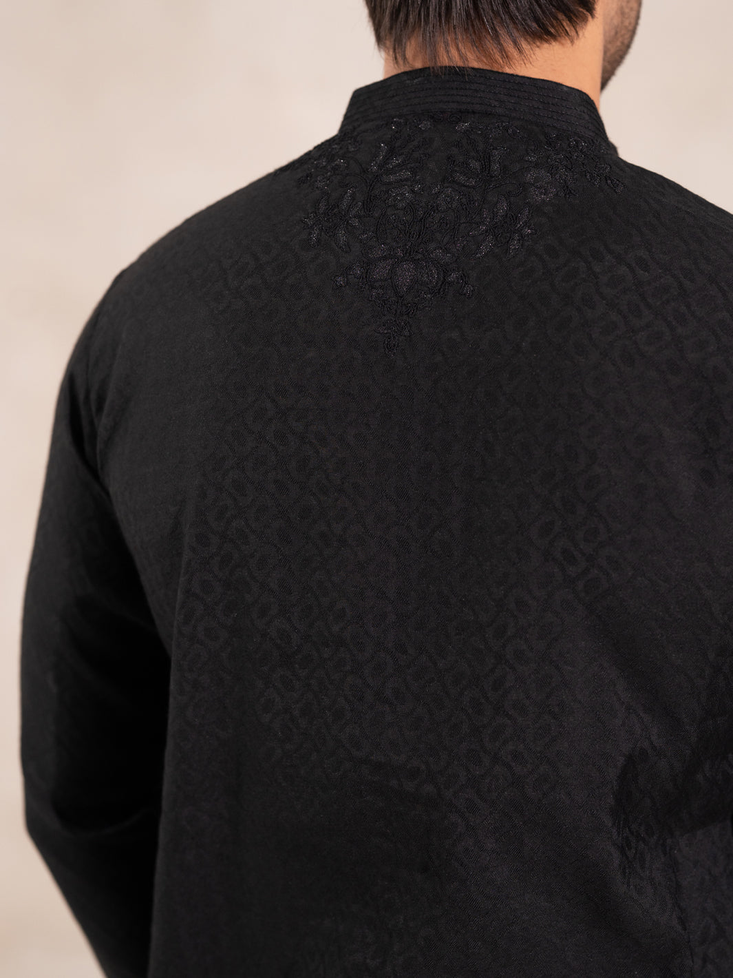 Black Formal Embroidered Kurta - AL-K-SP-067