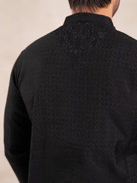 Black Formal Embroidered Kurta - AL-K-SP-067