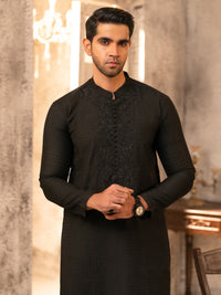 Black Formal Embroidered Kurta - AL-K-SP-067