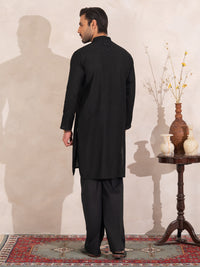 Black Formal Embroidered Kurta - AL-K-SP-067