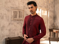 Maroon Formal Embroidered Kurta - AL-K-SP-068