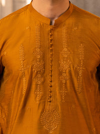 Mustard Formal Embroidered Kurta - AL-K-SP-069