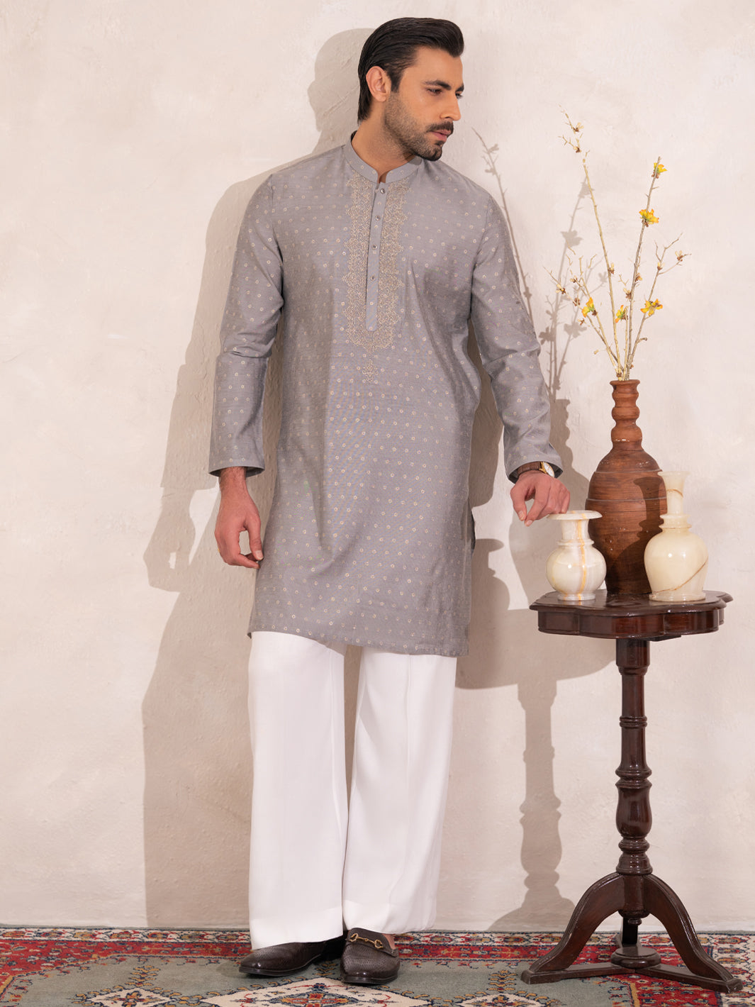 Grey Plain Special Kurta - AL-K-SP-072A