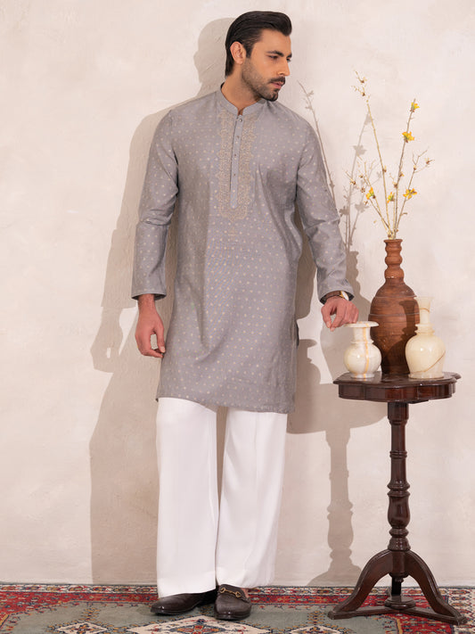 Grey Plain Special Kurta - AL-K-SP-072A