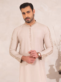 Beige Semi-Formal Special Kurta - AL-K-SP-073