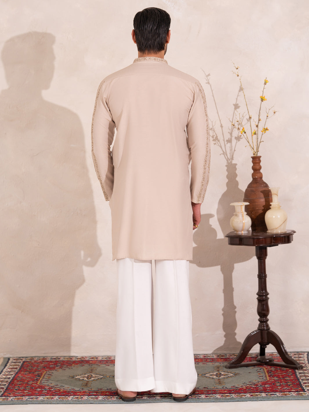 Beige Semi-Formal Special Kurta - AL-K-SP-073