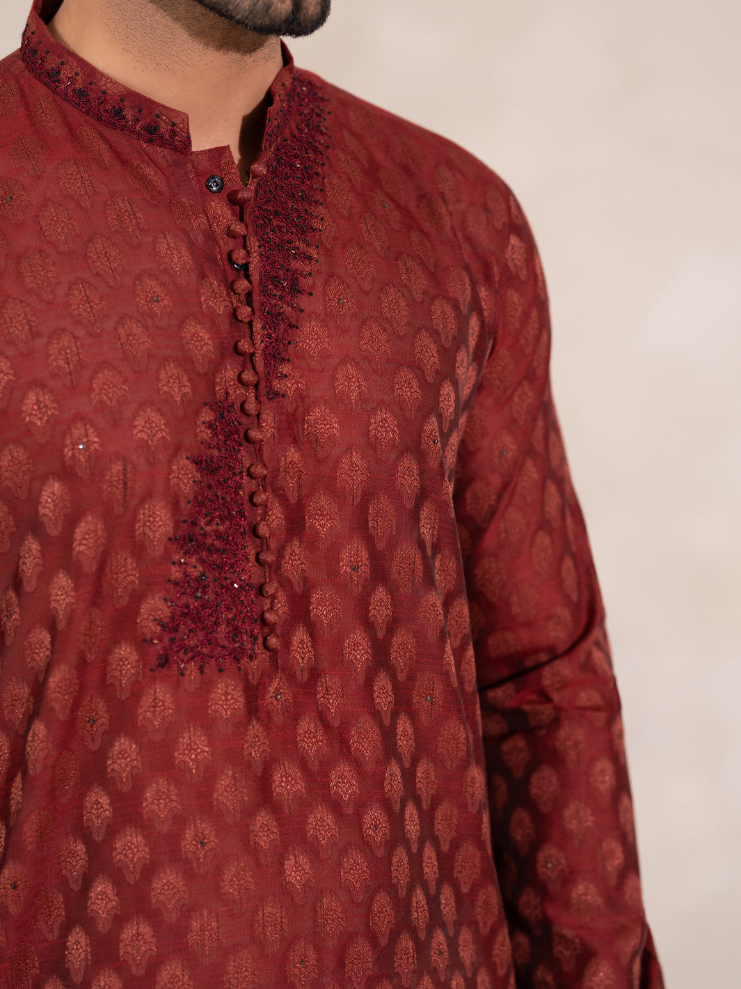 Maroon Formal Special Kurta - AL-K-SP-074