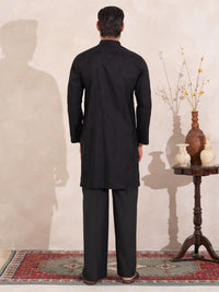 Black Semi-Formal Special Kurta - AL-K-SP-075