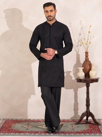 Black Semi-Formal Special Kurta - AL-K-SP-075