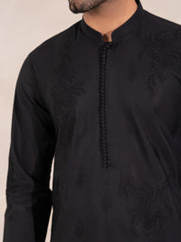 Black Semi-Formal Special Kurta - AL-K-SP-075