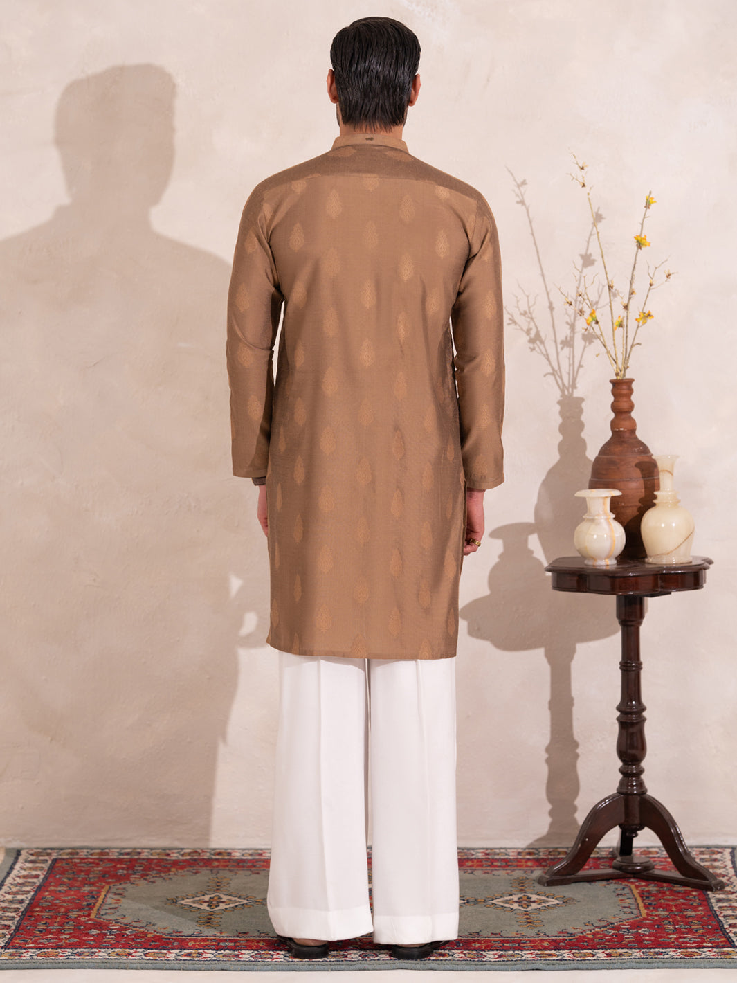 Beige Semi-Formal Special Kurta - AL-K-SP-077