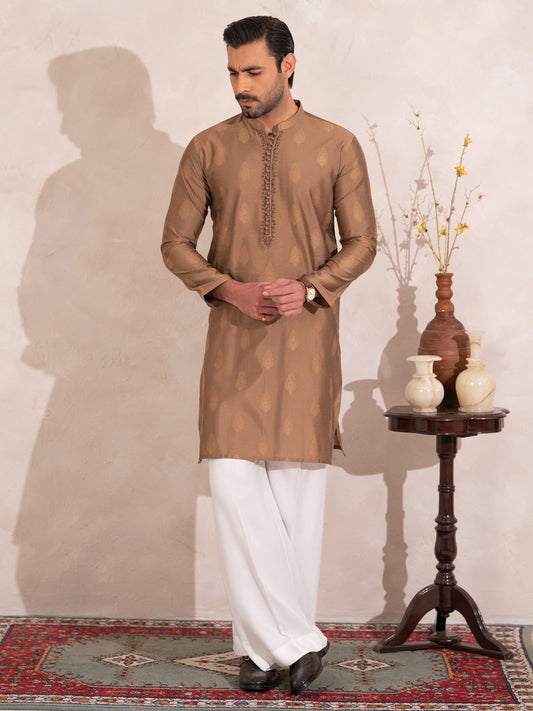 Beige Semi-Formal Special Kurta - AL-K-SP-077