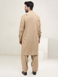Beige Blended Kameez Shalwar - AL-KS-2935