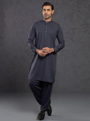 Grey Plain Kameez Shalwar - ALET-KS-1012-R1