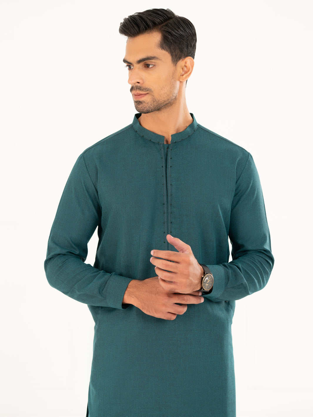 Green Semi-Formal Kameez Shalwar - AL-KS-3161A