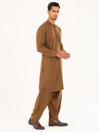 Brown Semi-Formal Kameez Shalwar - AL-KS-3161B