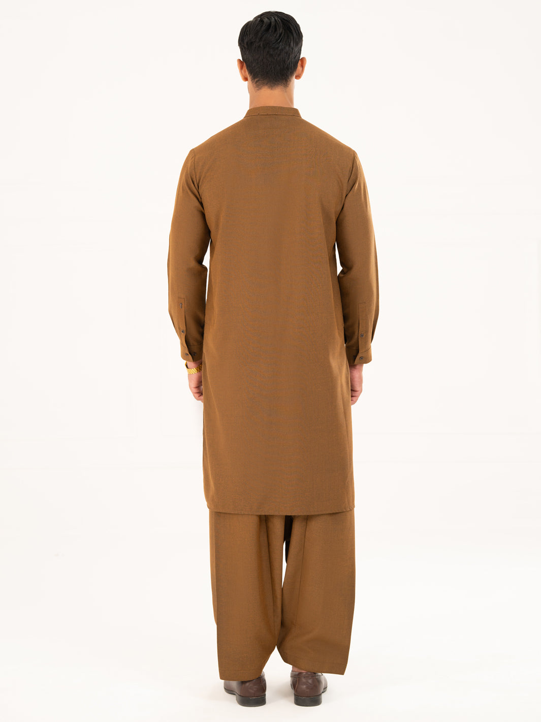 Brown Semi-Formal Kameez Shalwar - AL-KS-3161B