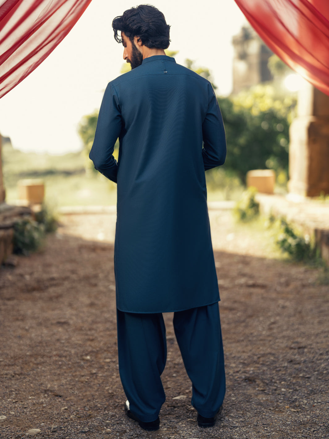 Teal Cut & Sew Kameez Shalwar - AL-KS-3175