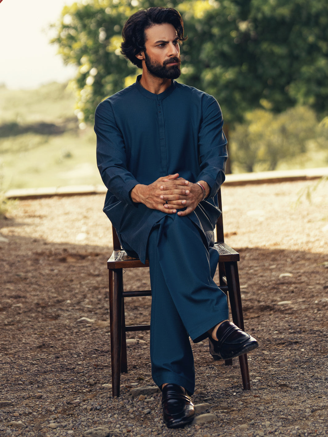 Teal Cut & Sew Kameez Shalwar - AL-KS-3175