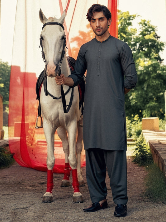 Green Cut & Sew Kameez Shalwar - AL-KS-3178