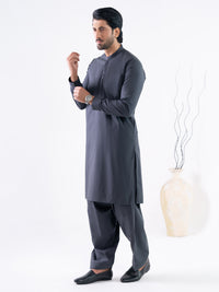 Grey Cotton Cut & Sew Kameez Shalwar - AL-KS-3220