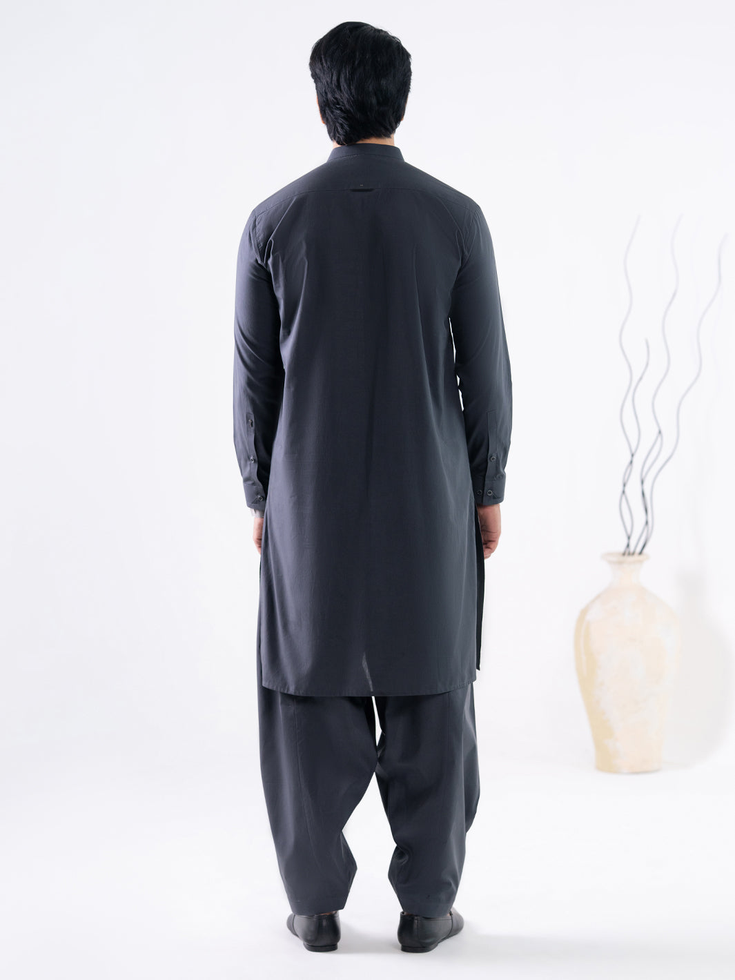 Grey Cotton Cut & Sew Kameez Shalwar - AL-KS-3220