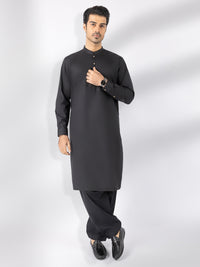 Black Blended Kameez Shalwar - AL-KS-3243H