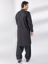 Black Blended Kameez Shalwar - AL-KS-3243H