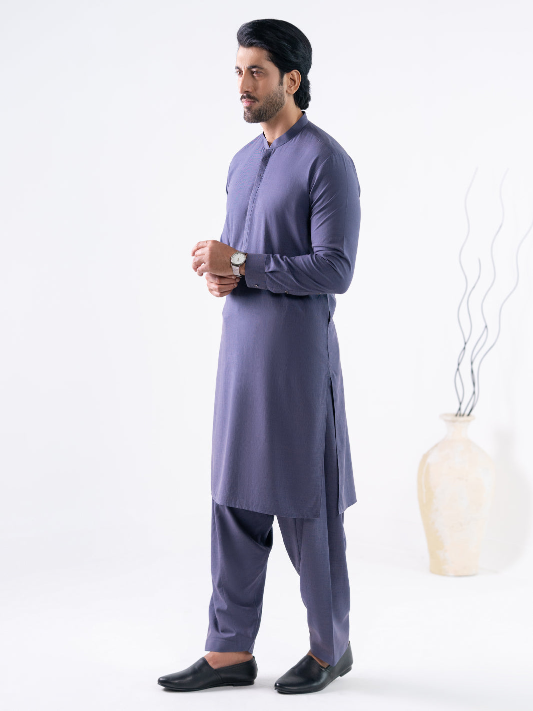Purple Cut & Sew Kameez Shalwar - AL-KS-3246