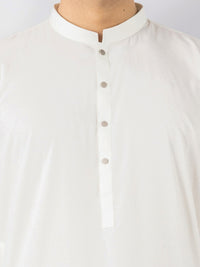 Off White Blended Kameez Shalwar - AL-KS-3247D