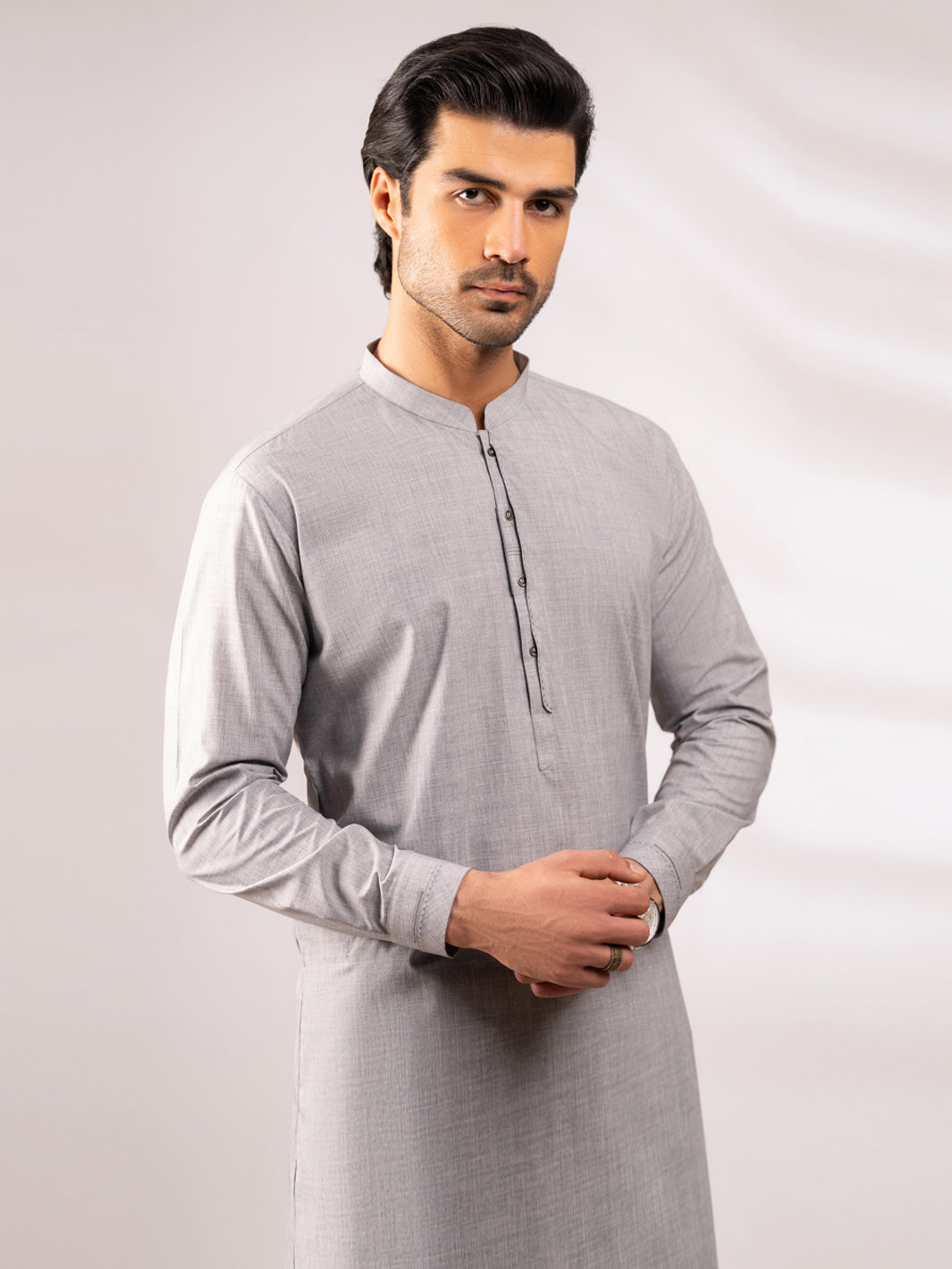 Grey Cut & Sew Kameez Shalwar - AL-KS-3255