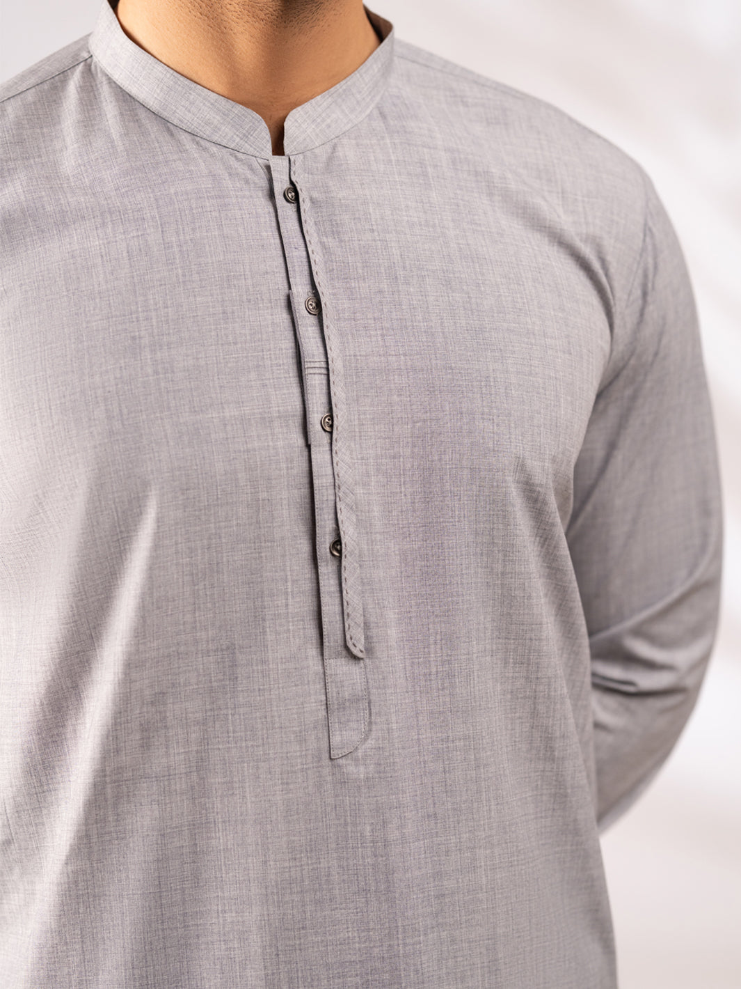 Grey Cut & Sew Kameez Shalwar - AL-KS-3255