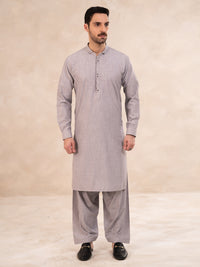 Ash Grey Cut & Sew Kameez Shalwar - AL-KS-3257