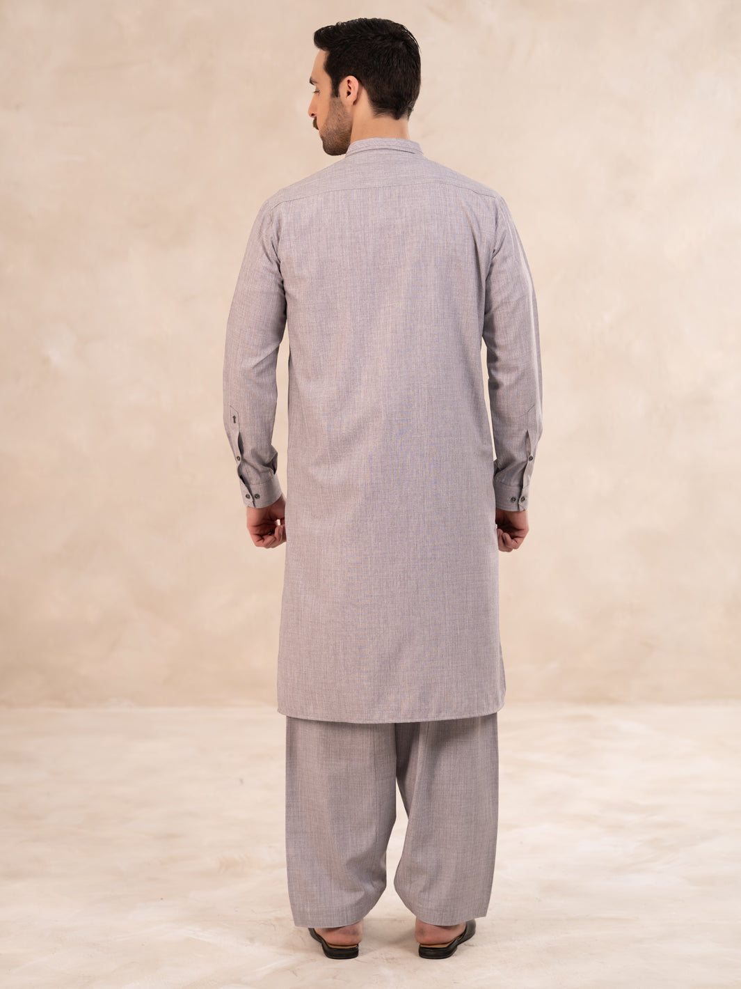 Ash Grey Cut & Sew Kameez Shalwar - AL-KS-3257