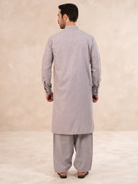 Ash Grey Cut & Sew Kameez Shalwar - AL-KS-3257
